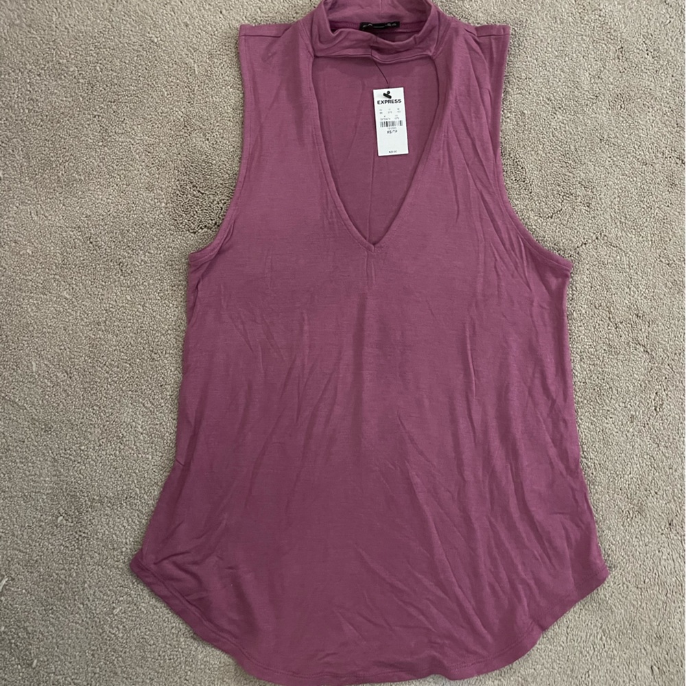NWT New Express Cut Out Mock Neck Tank Top